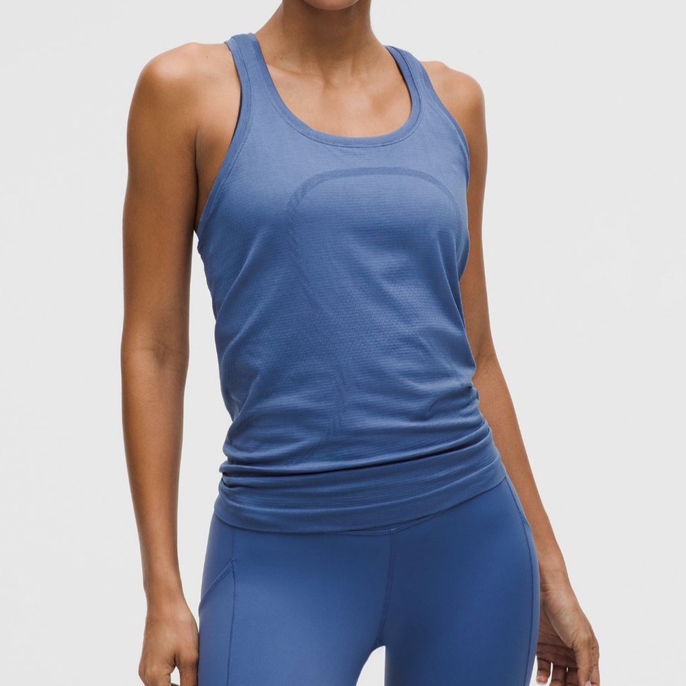 Lululemon Swiftly Tech Razorback Tank Top Oasis Blue Size 8